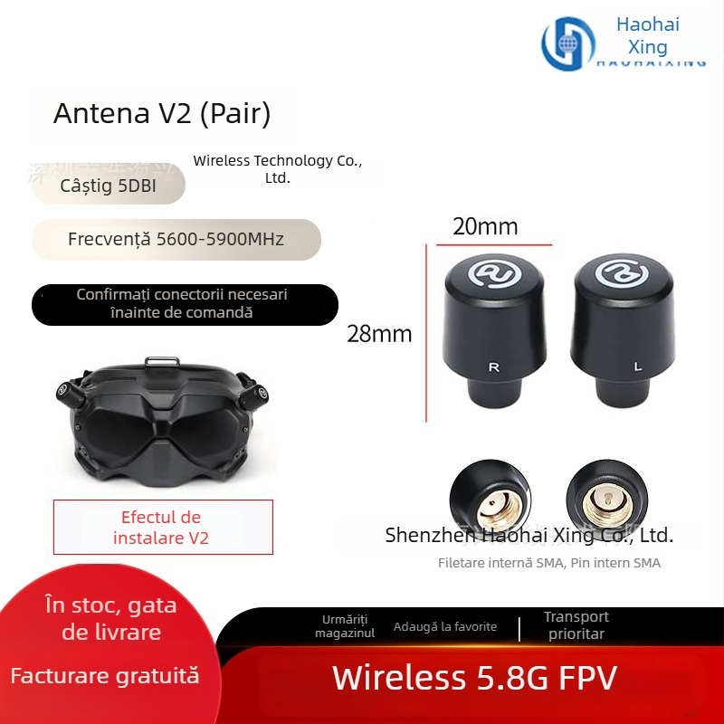 Antena FPV pentru UAV, câștig înalt, 5.8G, transmisie HD a imaginii