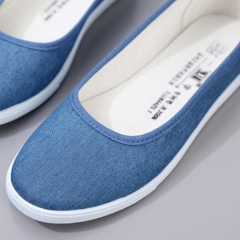 Pantofi de infirmieră din pânză, talpă din cauciuc, talpă joasă, control al mirosurilor, antiderapant, stil coreean