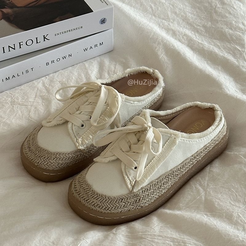 Pantofi din pânză pentru femei, profil redus, stil vintage, talpă din cauciuc, căptușeală din piele sintetică