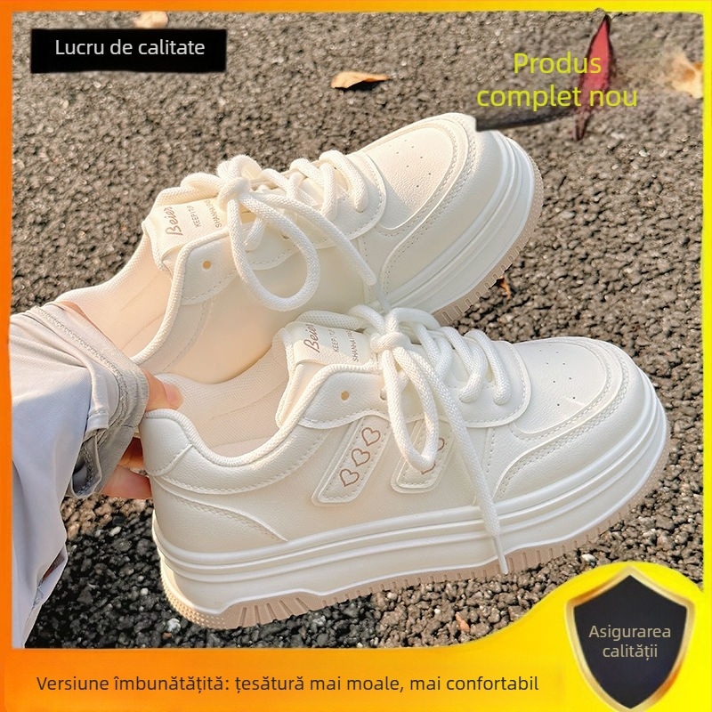 Adidași damă în stil dad sneakers, design simplu, partea superioară din PU artificial, vârf rotund, talpă turnată prin injecție.