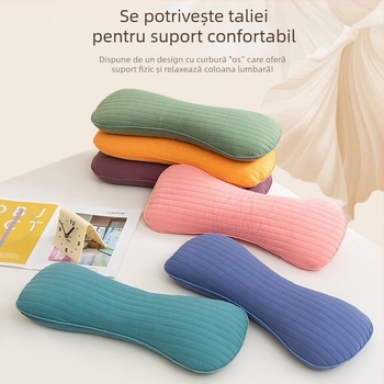 Husă pentru pernă lombară – bumbac, model solid, stil simplu modern, cusătură pe margine