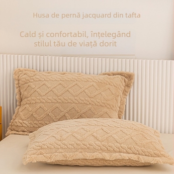 Feță de pernă din velur poliester, țesătură twill, imprimare și vopsire reactive, stil lux ușor, 30 fire