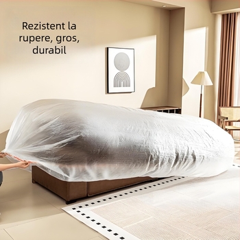 Acoperire de praf pentru canapea, de unică folosință, folie plastică (PE/polyetilenă), formă standard, personalizare disponibilă
