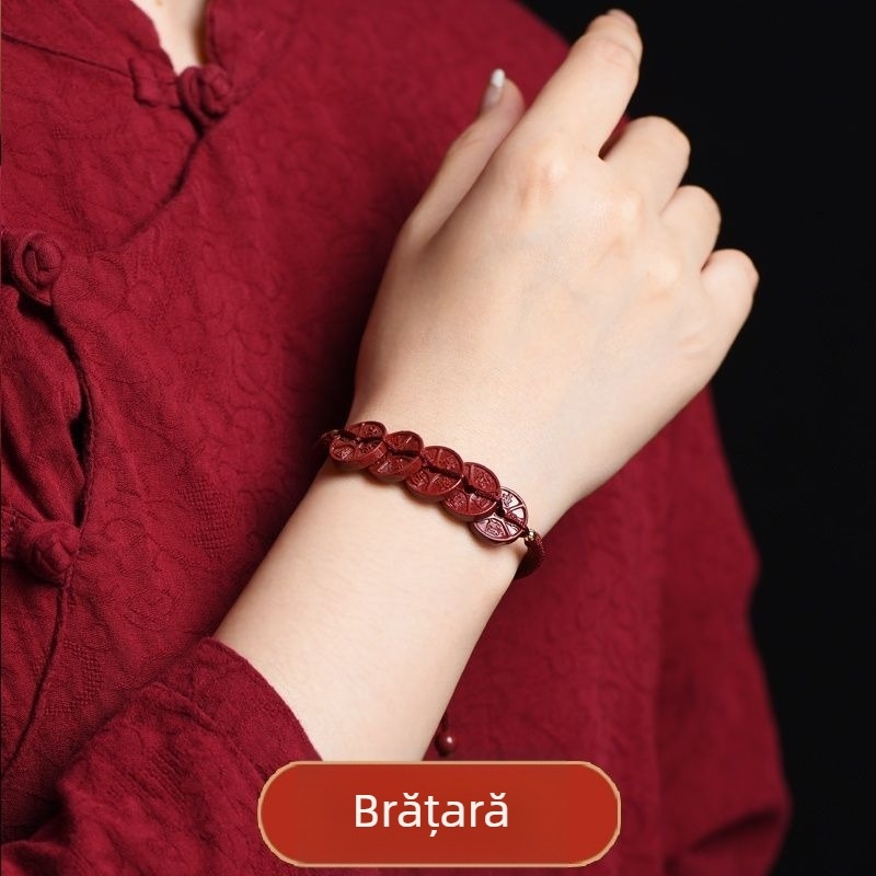 Brățară de gleznă – stil etnic, cuplu, placare aurie cu pietre semiprețioase, Crystal Cherry, model universal, iarna 2023