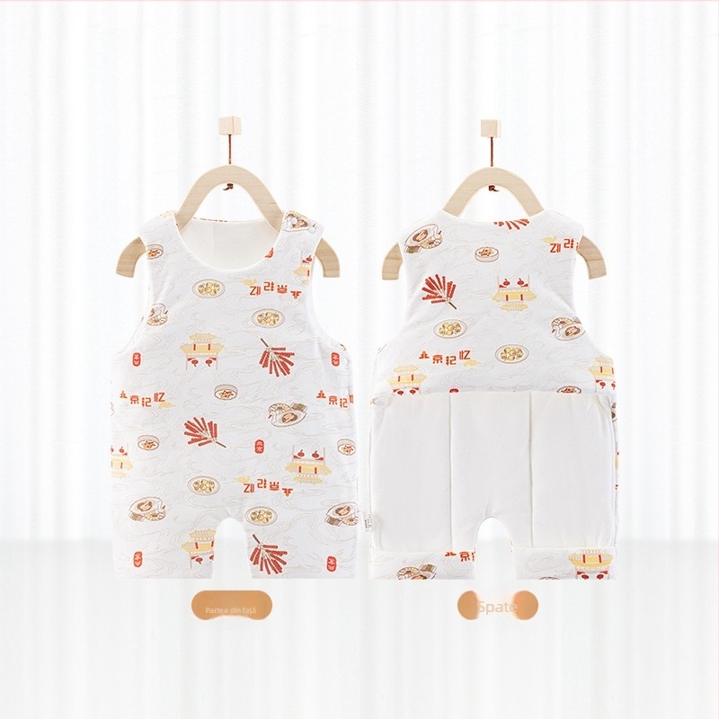 Sac de dormit pentru bebeluși în stil vestă – material din bumbac pur (exterior și căptușeală 95%+), umplutură poliester-bumbac, potrivit pentru iarnă, primăvară și toamnă, pentru nou-născuți până la 3 ani