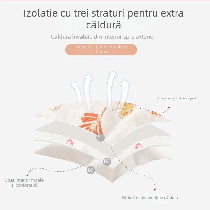 Sac de dormit pentru bebeluși în stil vestă – material din bumbac pur (exterior și căptușeală 95%+), umplutură poliester-bumbac, potrivit pentru iarnă, primăvară și toamnă, pentru nou-născuți până la 3 ani