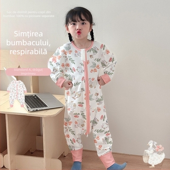 Sac de dormit pentru copii, patru anotimpuri, material din bumbac pur 95%+, căptușeală 95%+, umplutură bumbac catifelat, potrivit pentru 1–3 ani