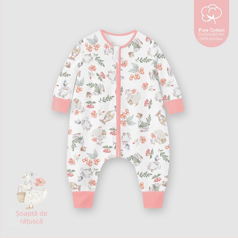 Sac de dormit pentru copii, patru anotimpuri, material din bumbac pur 95%+, căptușeală 95%+, umplutură bumbac catifelat, potrivit pentru 1–3 ani