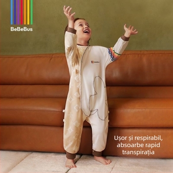 Sac de dormit pentru bebeluși cu pilotă anti-șoc - 100% bumbac, până la 0,5 kg, stil simplu, brand Babybus