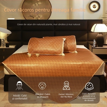 Ice Silk mat pentru pat – Stil modern simplu, Țesut prin splicing, fibră sintetică, produs calificat