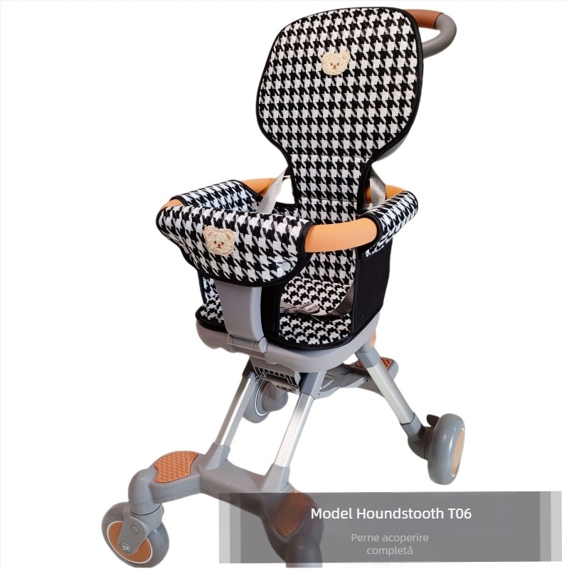 Pernuță pentru șațu nul de la cărucior JT06, model Houndstooth, universal pentru toate anotimpurile, acoperire completă, umplutură mai groasă, pentru cărucioare compacte de bebeluși