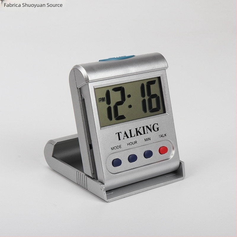 Ceas de birou cu anunț vocal al orei pentru vârstnici și nevăzători, cronometru orar (afișaj unilateral; alimentare: mecanism automat; tip de mișcare: Alt; Rezistent la apă: Nu)