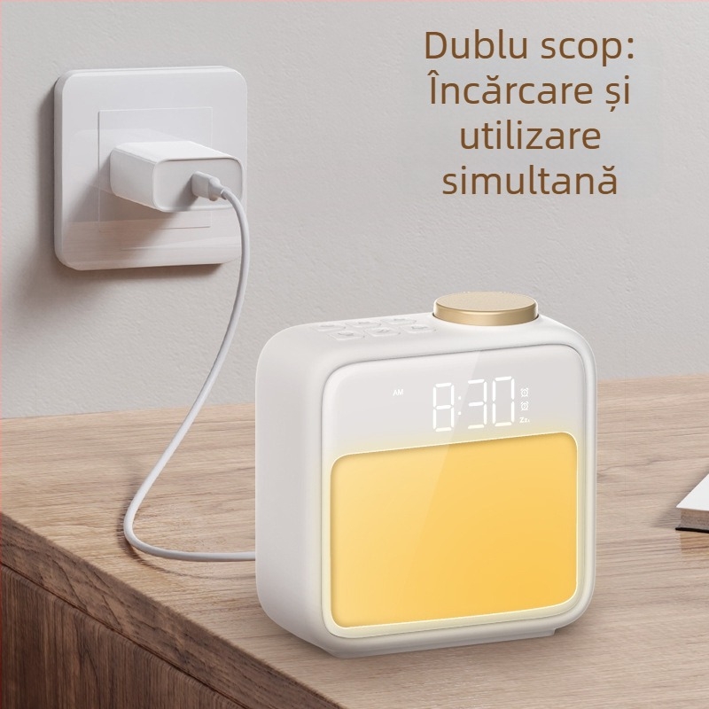 Lumină de trezire cu ceas de noptiere Grating, stil modern minimalist, certificat CE