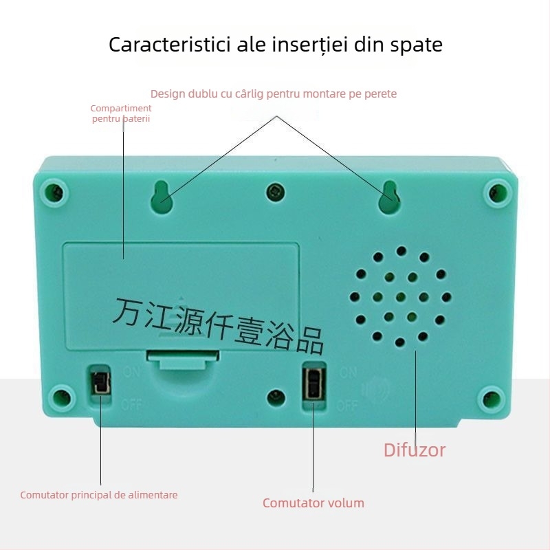 Cronometru de tip countdown pentru masajul picioarelor cu afișaj LCD, alarmă, alimentare cu baterii, carcasă din plastic