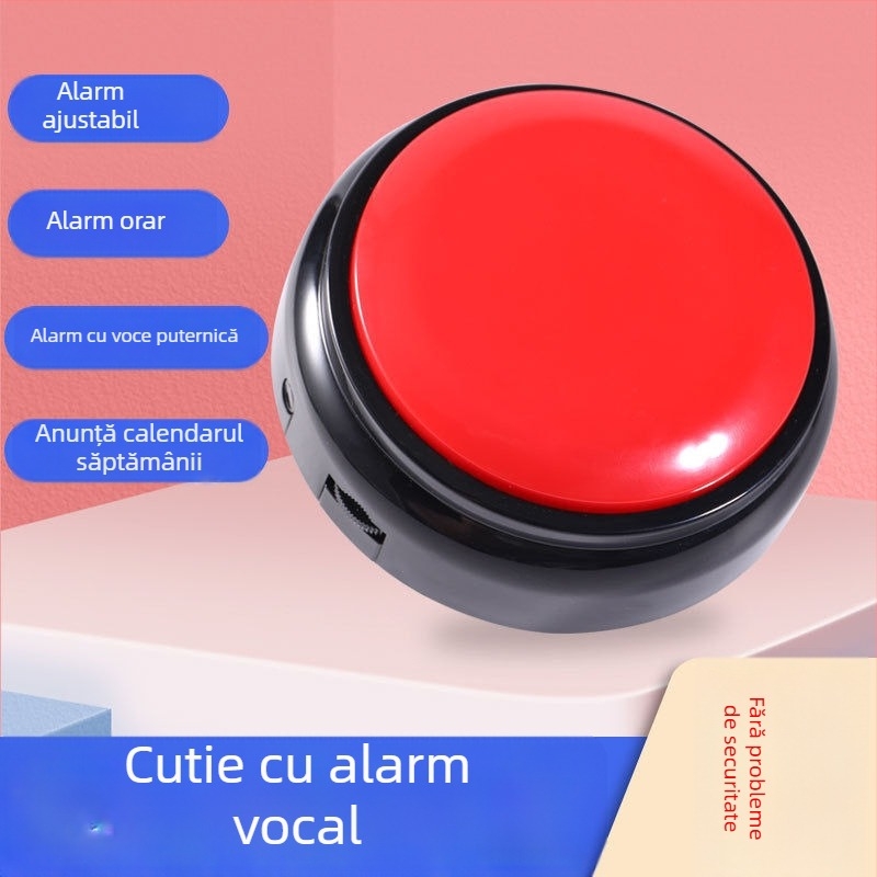 Ceas vorbitor cu volum reglabil, calendar, alimentat cu baterie, mișcare electronică, carcasă din plastic