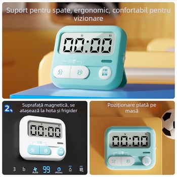 Temporizator electronic pentru bucătărie cu afișaj LED, alarmă, alimentare cu baterii, model ARC925L8