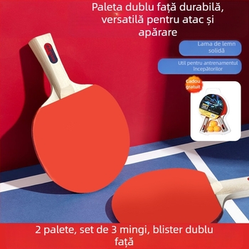 Rachetă de tenis de masă Venezon cu priză orizontală, placă din poplar, cauciuc cu adeziv invers, logo personalizabil