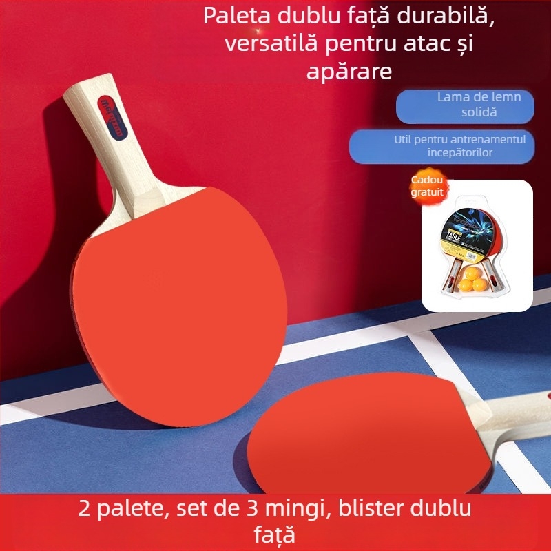 Rachetă de tenis de masă Venezon cu priză orizontală, placă din poplar, cauciuc cu adeziv invers, logo personalizabil