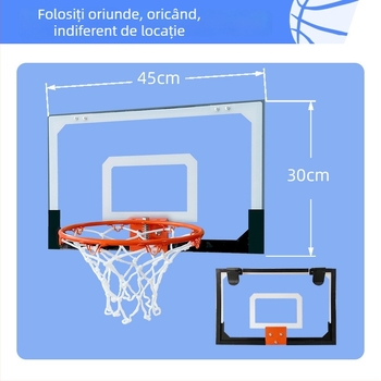 Coș de baschet montat pe perete pentru copii - cadru din PVC, 1,6 kg, model A011, antrenament acasă/grădiniță