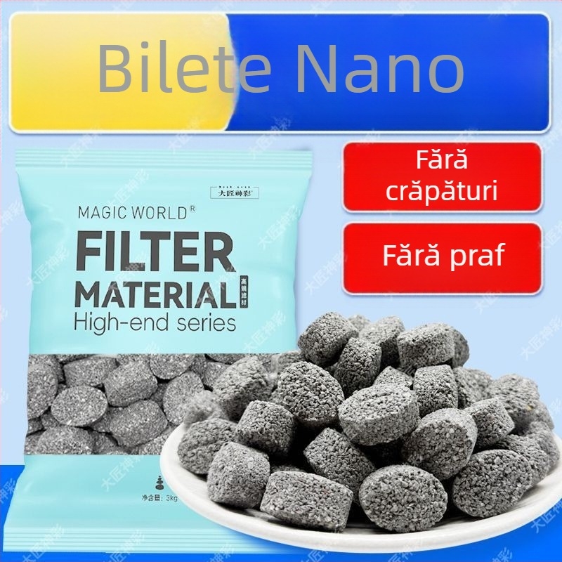 Media ceramic pentru filtru de acvariu – 500 g, pentru pești de apă dulce, Brand Magic World/Master Shencai