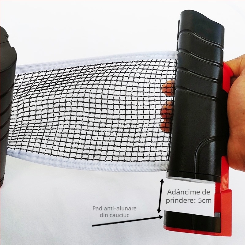 Suport pentru plasă de tenis de masă – Îmbunătățit, Portabil și Retractabil; ABS+PE; Brand Spannande; Potrivit pentru tenis de masă și tenis cu pene