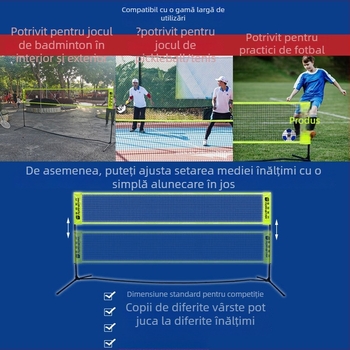 Cadru pentru plasă badminton – portabil, pentru interior și exterior; material 38491298423; procesare personalizabilă; brand Mornstar/Morisdan; etichetă privată licențiată