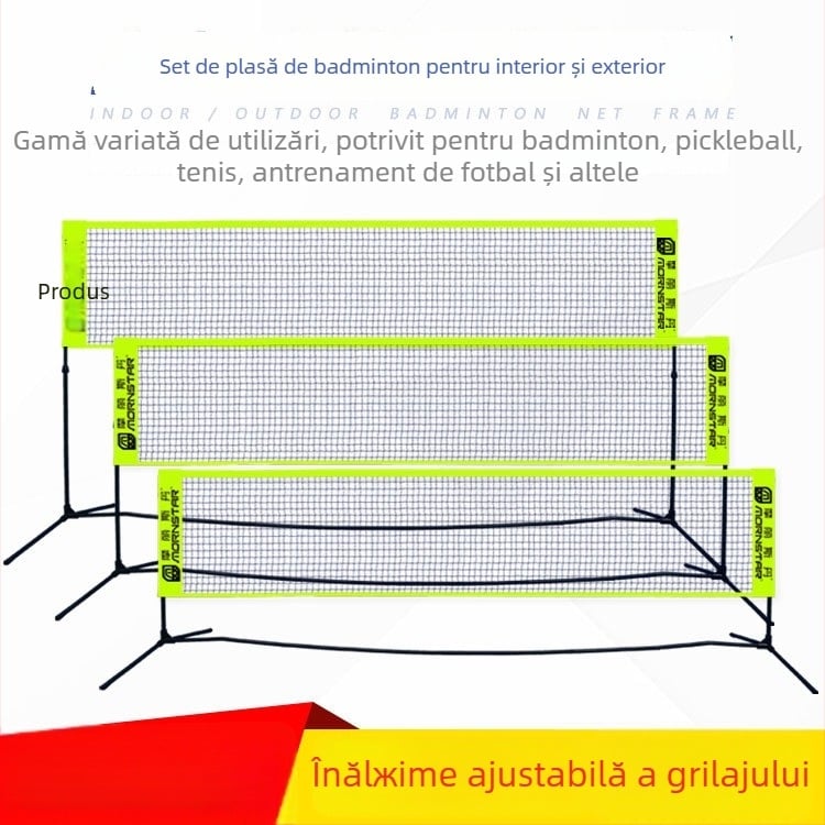 Cadru pentru plasă badminton – portabil, pentru interior și exterior; material 38491298423; procesare personalizabilă; brand Mornstar/Morisdan; etichetă privată licențiată