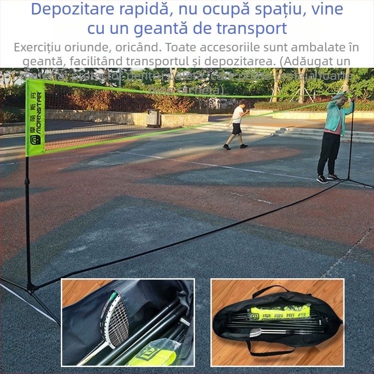 Cadru pentru plasă badminton – portabil, pentru interior și exterior; material 38491298423; procesare personalizabilă; brand Mornstar/Morisdan; etichetă privată licențiată