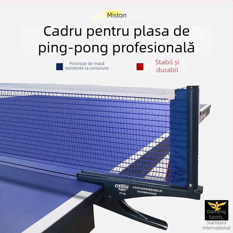 Stativ portabil pentru plasă de tenis de masă cu barieră centrală, utilizare în interior, aliaj, Beautiful Lion