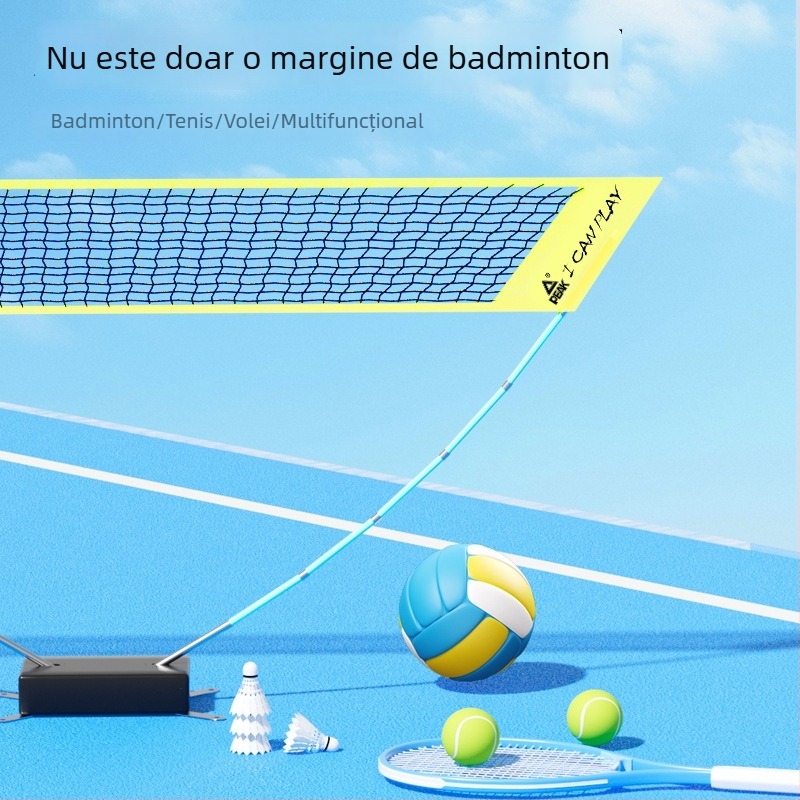Peak Cadru de plasare net portabil pliabil pentru badminton — utilizare în interior și exterior, din nylon și fibre de sticlă, stâlpi detașabili