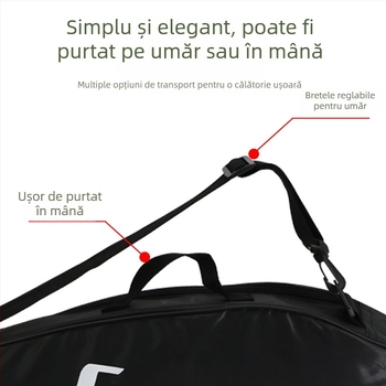 Geantă Spike pentru rachete de badminton | Oxford, impermeabilă | Încape 3-6 rachete, pentru tenis de masă și badminton