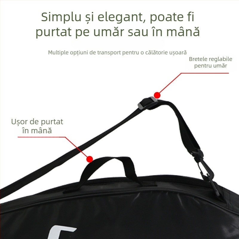 Geantă Spike pentru rachete de badminton | Oxford, impermeabilă | Încape 3-6 rachete, pentru tenis de masă și badminton