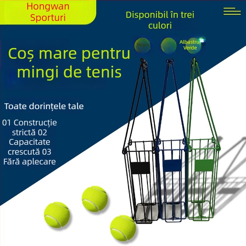 Colector automat de mingi de tenis pe cărucior - procesare personalizabilă; potrivit pentru fitness, sporturi în aer liber, tenis și badminton și alte jocuri cu mingi