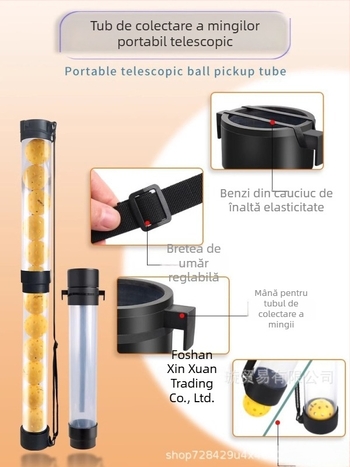 Colector retractabil de mingi de tenis, construcție din plastic, pentru tenis, portabil