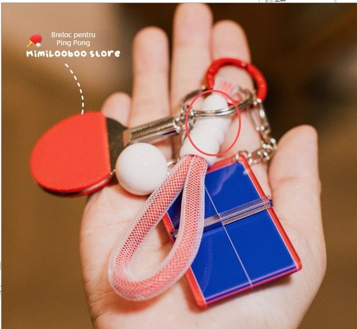 Breloj sport - temă badminton și tenis de masă, pandantiv pentru bagaj, suvenir DIY (Prelucrare semi-manuală; Formă: pandantiv pentru bagaje; Stil: personal; An/sezon: Toamna 2025)