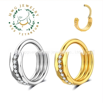 Cercei geometrici din aliaj de titan, cu zirconiu încrustat, unisex, stil alternativ