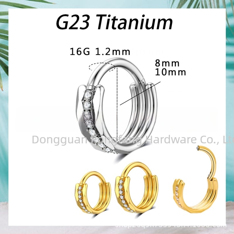 Cercei geometrici din aliaj de titan, cu zirconiu încrustat, unisex, stil alternativ