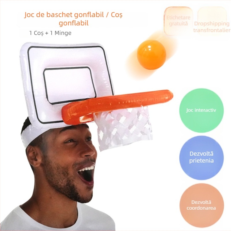 Joc aruncare la coșul de baschet — Vanderford, din PVC, joc interactiv pentru familie, dezvoltă coordonarea mână-ochi, potrivit pentru copii 7–14 ani