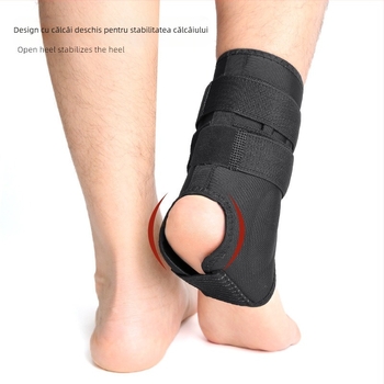Orteză de gleznă pentru sport cu construcție EVA îngroșată, material Lycra, curea elastică, cataramă din plastic și Velcro – protecție la impact, susținere, compresie elastică, pentru adulți, potrivit pentru fotbal, baschet și volei.