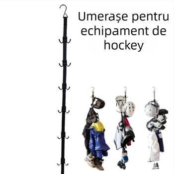 Akatsune Agățător din plastic pentru hochei, montat pe ușa din spate - suport cu cârlige pentru depozitare echipament hochei și haine