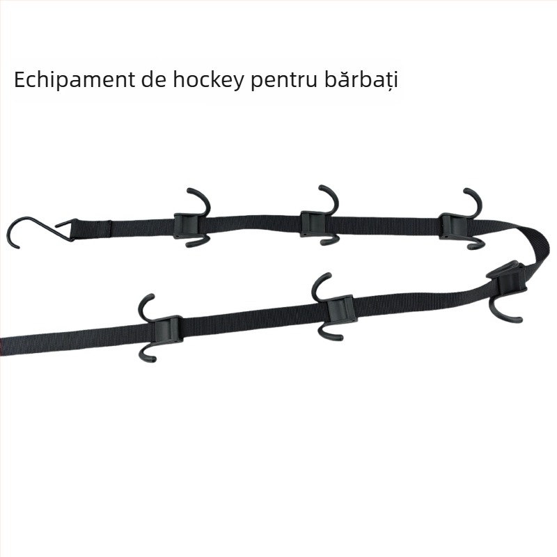 Akatsune Agățător din plastic pentru hochei, montat pe ușa din spate - suport cu cârlige pentru depozitare echipament hochei și haine