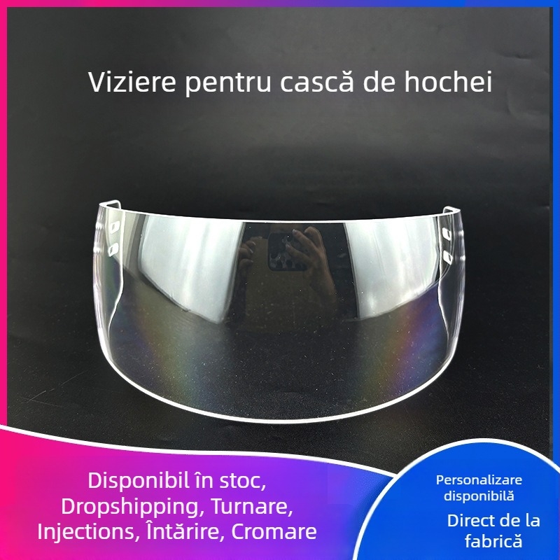 Hockey helmet goggles cu vizor policarbonat, protecție UV, protecție împotriva vântului și ploii, pentru toate anotimpurile