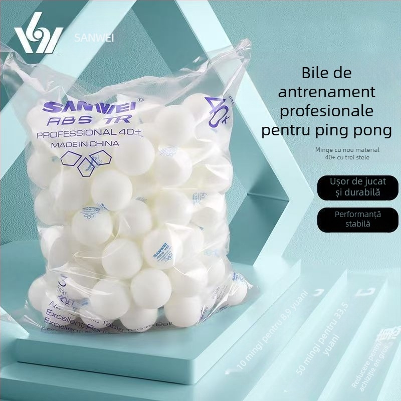 Bile de ping-pong ABS 3D – cu 40+ cusături, pentru antrenament și competiție, pachet de 100 bucăți