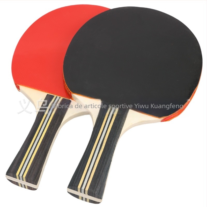 Set de rachete de tenis de masă pentru începători: 2 rachete, 3 mingi, husă, gumă cu adeziv pe ambele fețe, gumă cu elasticitate înaltă