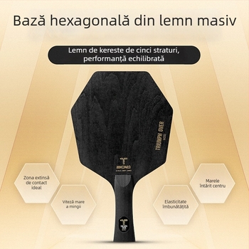 Lama hexagonală pentru tenis de masă, lemn masiv în cinci straturi (Basswood, Pine, Paulownia), lovitură laterală, lovitură orizontală simplă, brand Boli
