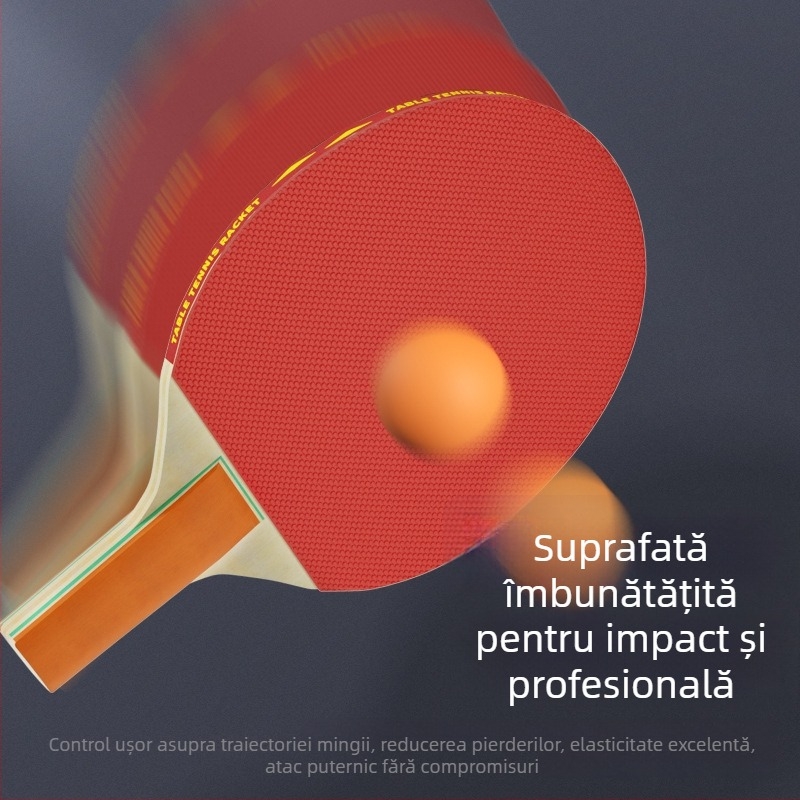Rachetă pentru copii pentru tenis de masă începători — lamă din poplar, cauciuc cu lipire dreaptă, rachetă cu lovire orizontală, personalizare disponibilă, logo imprimat