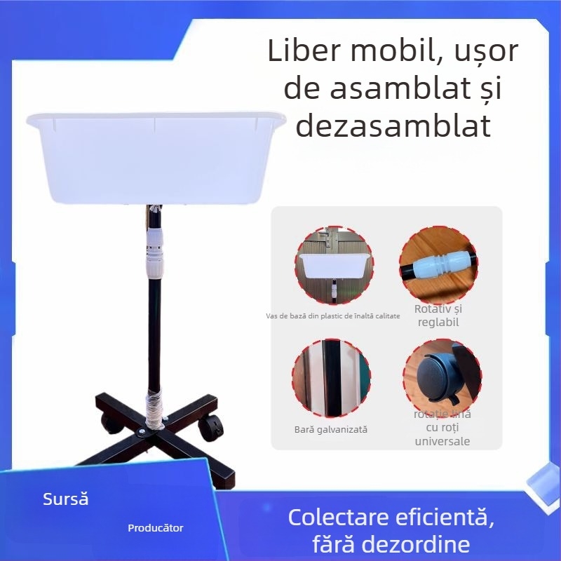 Suport pentru colectarea mingilor de tenis de masă - coș mobil din PVC pentru mai multe mingi, antrenament acasă