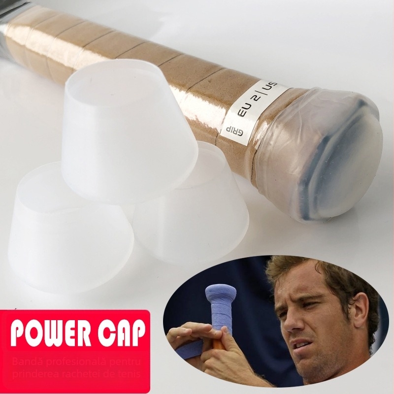 POWERTI husă silicon pentru spatele rachetei de tenis – Protecție la șocuri, Power Cap, Întărire mâner (Material: silicon; Brand: POWERTI; Sport: tenis; Personalizare: Da)
