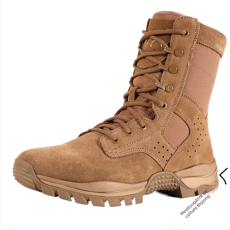 Ghete de luptă outdoor, înalte, pentru adulți, unisex, din nylon respirabil, bocanci desert/taktici