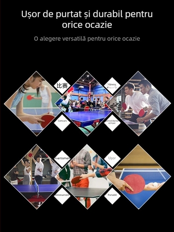 Kokutaku husă rigidă pătrată pentru rachete de tenis de masă, capacitate mare, portabilă, impermeabilă, material Oxford cloth